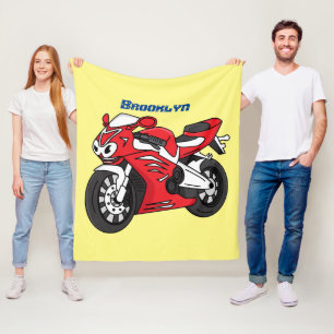 Cartoon für niedliche Motorräder Fleecedecke