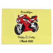 Cartoon für niedliche Motorräder Große Geschenktüte (Rückseite)