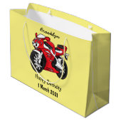 Cartoon für niedliche Motorräder Große Geschenktüte (Rückseite Schrägansicht)
