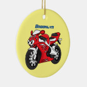 Cartoon für niedliche Motorräder Keramik Ornament (Rechts)
