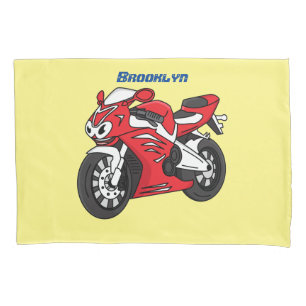 Cartoon für niedliche Motorräder Kissenbezug