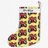 Cartoon für niedliche Motorräder Kleiner Weihnachtsstrumpf (Rückseite)