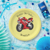 Cartoon für niedliche Motorräder Pappteller (Party)