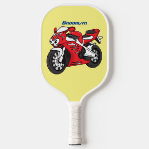 Cartoon für niedliche Motorräder Pickleball Schläger