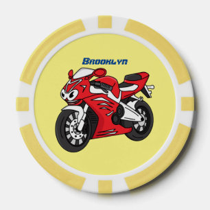 Cartoon für niedliche Motorräder Pokerchips