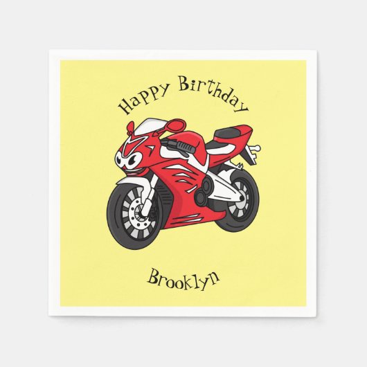 Cartoon für niedliche Motorräder Serviette (Vorderseite)