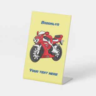Cartoon für niedliche Motorräder Sockelschild