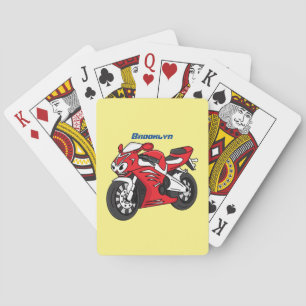 Cartoon für niedliche Motorräder Spielkarten