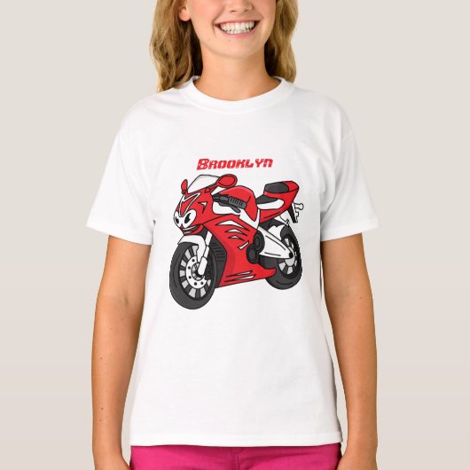Cartoon für niedliche Motorräder T-Shirt (Vorderseite)