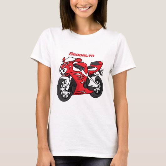 Cartoon für niedliche Motorräder T-Shirt (Vorderseite)