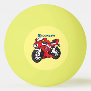 Cartoon für niedliche Motorräder Tischtennisball