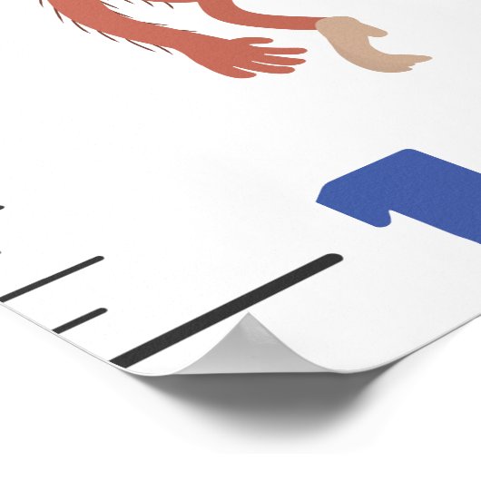 Cartoon für niedliche Safari-Tiere Poster (Ecke)