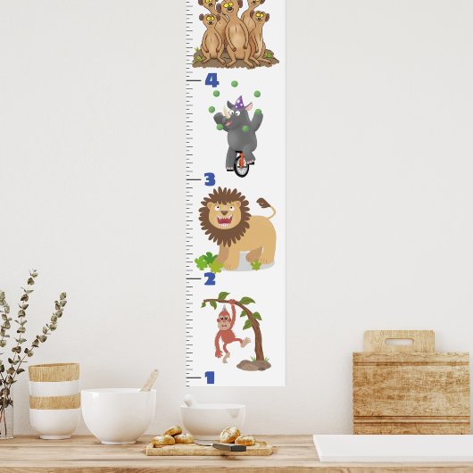 Cartoon für niedliche Safari-Tiere Poster (Küche)