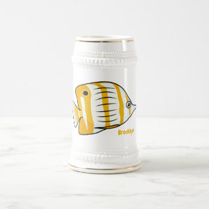 Cartoon für niedliche Schmetterlinge Bierglas