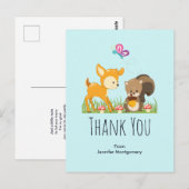 Cartoon für niedliche Waldbewohner Vielen Dank Postkarte (Vorne/Hinten)