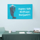 Cartoon für niedliche Wale und Segelboote Banner (Messeveranstaltung)