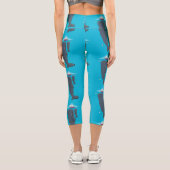 Cartoon für niedliche Wale und Segelboote Capri Leggings (Rückseite)