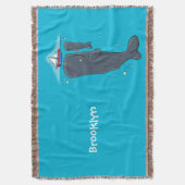 Cartoon für niedliche Wale und Segelboote Decke (Vorderseite Vertikal)