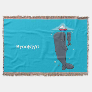 Cartoon für niedliche Wale und Segelboote Decke