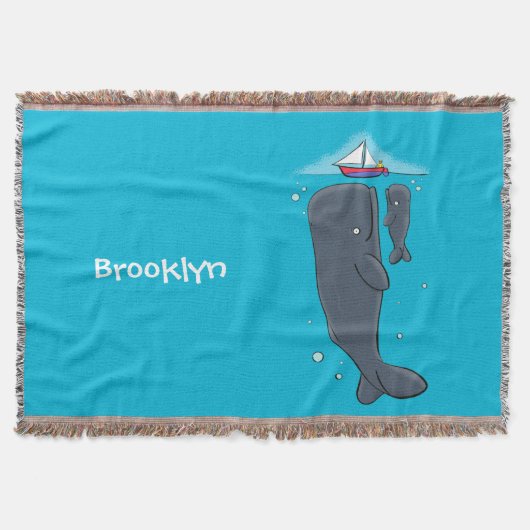 Cartoon für niedliche Wale und Segelboote Decke (Vorderseite)