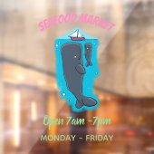 Cartoon für niedliche Wale und Segelboote Fensteraufkleber (Blatt 2)