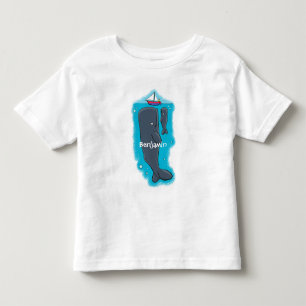 Cartoon für niedliche Wale und Segelboote Kleinkind T-shirt