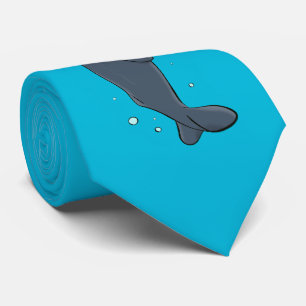 Cartoon für niedliche Wale und Segelboote Krawatte