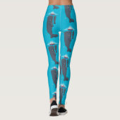 Cartoon für niedliche Wale und Segelboote Leggings (Rückseite)