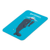 Cartoon für niedliche Wale und Segelboote Magnet (Linke Seite)