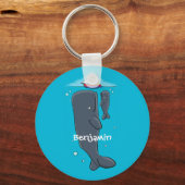 Cartoon für niedliche Wale und Segelboote Schlüsselanhänger (Vorderseite)