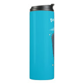 Cartoon für niedliche Wale und Segelboote Thermosbecher (Nach links gedreht)