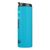 Cartoon für niedliche Wale und Segelboote Thermosbecher (Nach rechts gedreht)