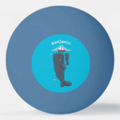 Cartoon für niedliche Wale und Segelboote Tischtennisball (Rückseite)