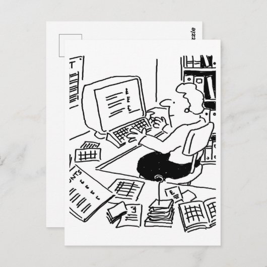 Cartoon für Rechnungswesen oder Office-Mitarbeiter Postkarte (Vorne/Hinten)