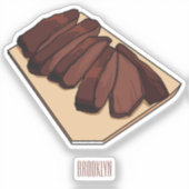 Cartoon für Rindenbrust Aufkleber (Vorderseite)