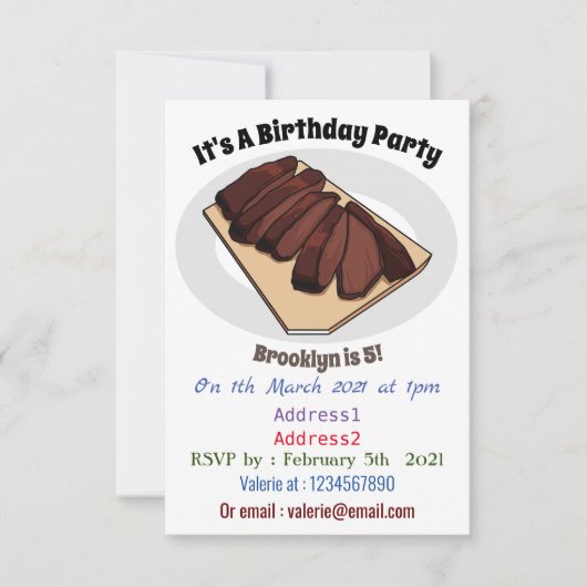 Cartoon für Rindenbrust Einladung (Vorderseite)