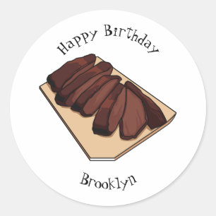 Cartoon für Rindenbrust Runder Aufkleber