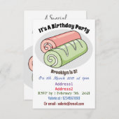 Cartoon für Rollen/Rollen Einladung (Vorne/Hinten)