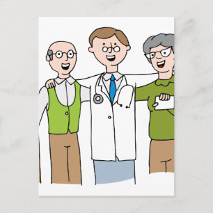 Cartoon für Senior Patient Doctor Relation Postkarte