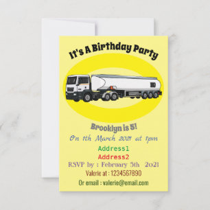 Cartoon für Tankwagen Einladung