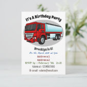 Cartoon für Tankwagen Einladung (Stehend Vorderseite)