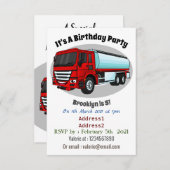 Cartoon für Tankwagen Einladung (Vorne/Hinten)