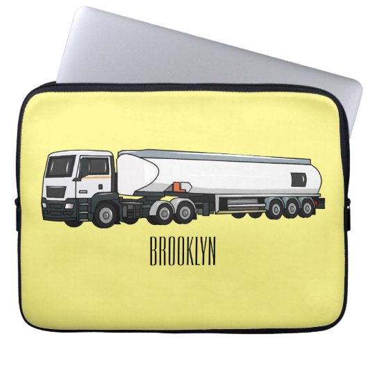 Cartoon für Tankwagen Laptopschutzhülle (Vorderseite)