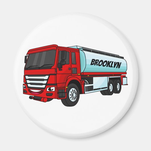 Cartoon für Tankwagen Magnet (Vorne)