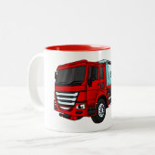 Cartoon für Tankwagen Zweifarbige Tasse (Vorderseite Links)
