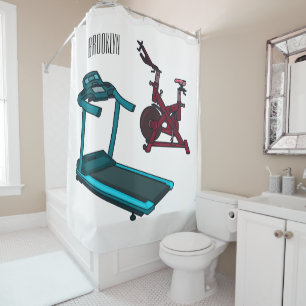 Cartoon für Treadmill und Spinnerbike Duschvorhang