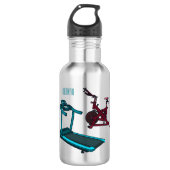 Cartoon für Treadmill und Spinnerbike Edelstahlflasche (Vorderseite)