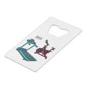 Cartoon für Treadmill und Spinnerbike Geldbeutel Flaschenöffner (Vorderseite Schrägansicht)