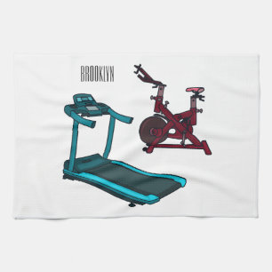 Cartoon für Treadmill und Spinnerbike Geschirrtuch