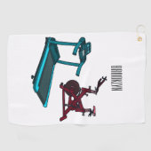Cartoon für Treadmill und Spinnerbike Golfhandtuch (Horizontal)